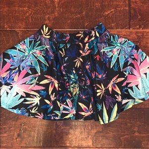Weed Leaf Trippy Rave Skirt